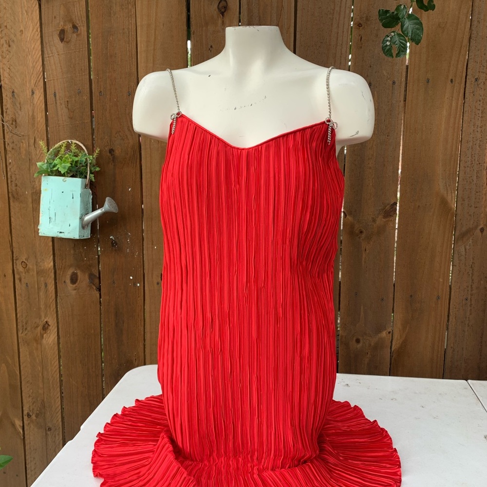 90s Vintage George F. Couture red midi dress size 6.